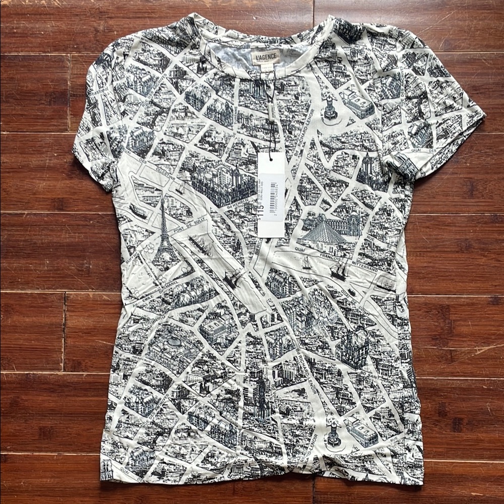 L’AGENCE Paris Ressi tee! NWT!!! Size xxs…fits xxs & xs